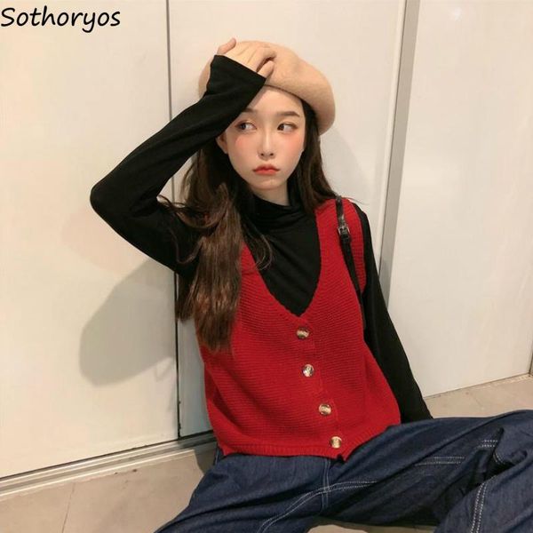 women's vests sweater vest women trendy korean style leisure lovely soft all-match jumpers solid button v-neck comfortable chic, Black;white
women's vests sweater vest women trendy korean style leisure lovely soft all-match jumpers solid button v-neck comfortable chic, Black;white