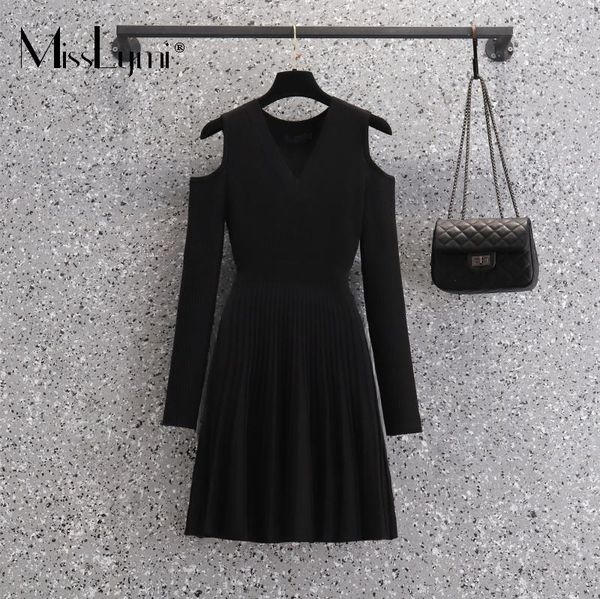 casual dresses 4xl large size women party knitted sweater dress autumn 2021 fashion off the shoulder long sleeve ladies pleated mini wrap, Black;gray
casual dresses 4xl large size women party knitted sweater dress autumn 2021 fashion off the shoulder long sleeve ladies pleated mini wrap, Black;gray