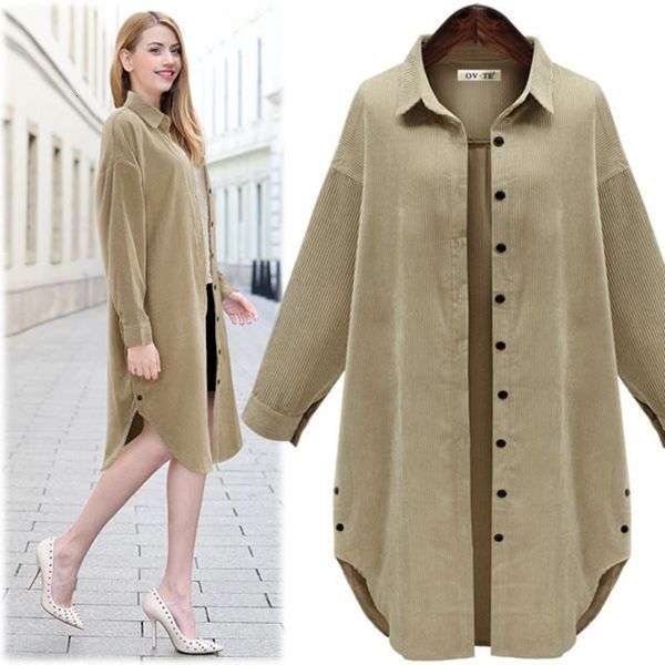 Women's Trench Coats autumn and winter European American foreign trade large size windbreaker jacket corduroy over the knee long HZHC, Tan;black
Women's Trench Coats autumn and winter European American foreign trade large size windbreaker jacket corduroy over the knee long HZHC, Tan;black