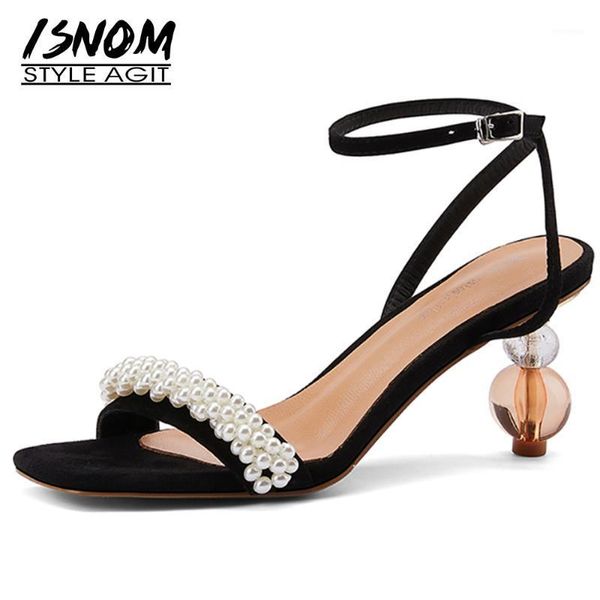 sandals isnom ankle strap for women leather pearl buckle strange high heels shoes woman dress ladies summer shoe1, Black
sandals isnom ankle strap for women leather pearl buckle strange high heels shoes woman dress ladies summer shoe1, Black