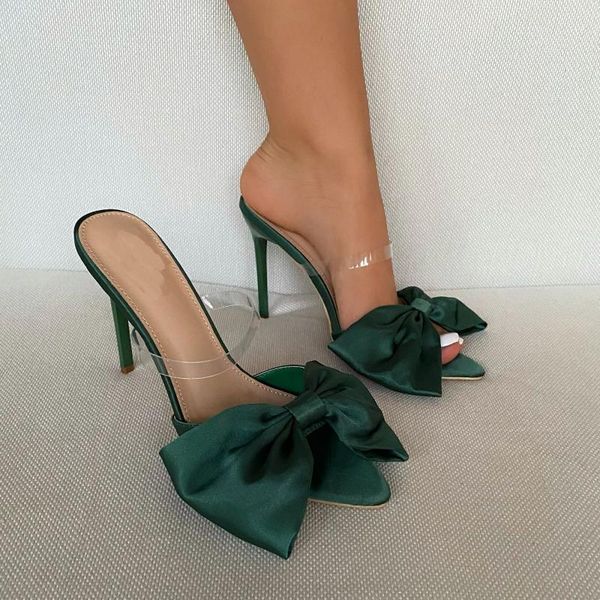 slippers women mule high heels silk butterfly-knot sandals flip flops pointed toe strappy slides party shoes, Black
slippers women mule high heels silk butterfly-knot sandals flip flops pointed toe strappy slides party shoes, Black