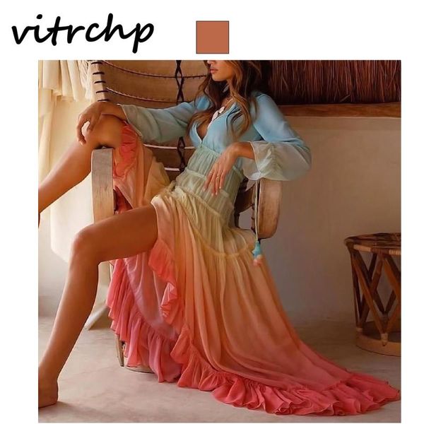 casual dresses 2021 maxi party deep vestidos beachwear vintage print summer elegant v-neck long-sleeved gradien tie dyedt, Black;gray
casual dresses 2021 maxi party deep vestidos beachwear vintage print summer elegant v-neck long-sleeved gradien tie dyedt, Black;gray