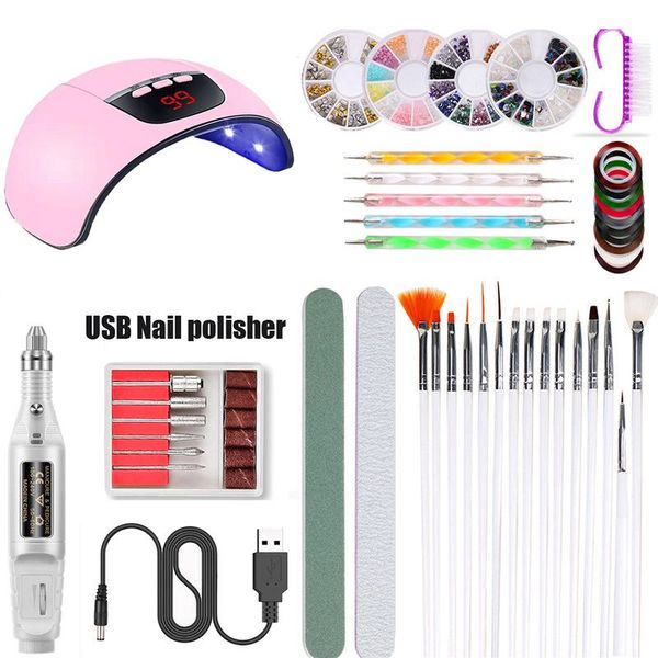 nail art kits set uv led lamp dryer with 40pcs tool kit soak off manicure tools electric drill for drop
nail art kits set uv led lamp dryer with 40pcs tool kit soak off manicure tools electric drill for drop