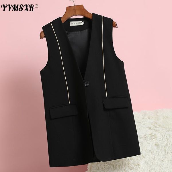 women's suits & blazers vest jacket 2021 spring and summer loose suit v-neck versatile mid-length blazer female, White;black
women's suits & blazers vest jacket 2021 spring and summer loose suit v-neck versatile mid-length blazer female, White;black