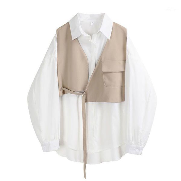 spring vintage blouse hong kong style long sleeve harajuku fashion women clothing button up shirt korean wiith the vest women's blouses, White
spring vintage blouse hong kong style long sleeve harajuku fashion women clothing button up shirt korean wiith the vest women's blouses, White