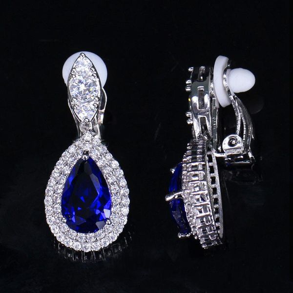 clip-on & screw back big dangle drop cubic zirconia stone women clip on earrings without piercing jewelry for non pierced ears, Silver
clip-on & screw back big dangle drop cubic zirconia stone women clip on earrings without piercing jewelry for non pierced ears, Silver