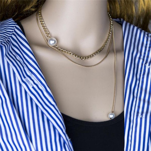 pendant necklaces punk minimalist pearl for women 2021 multi-layer gold cuban link chain choker necklace fashion jewelry gifts, Silver
pendant necklaces punk minimalist pearl for women 2021 multi-layer gold cuban link chain choker necklace fashion jewelry gifts, Silver