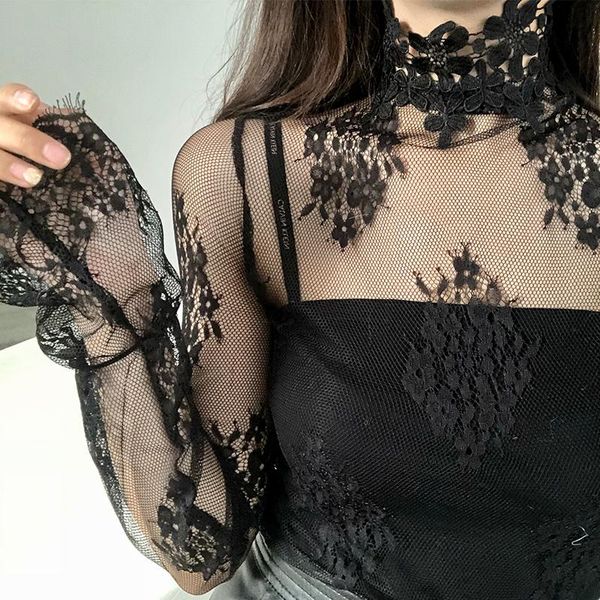 women's blouses & shirts 2021 fashion autumn women hollow out lace turtleneck mesh all-match lady pullovers brief bottomings 903, White
women's blouses & shirts 2021 fashion autumn women hollow out lace turtleneck mesh all-match lady pullovers brief bottomings 903, White