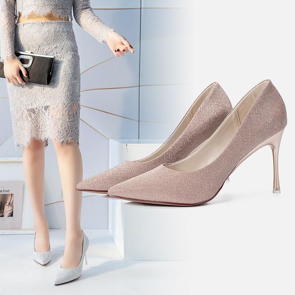 dress shoes 2021 women pumps high thin heel metal pointed toe shallow ladies bling bridal wedding silver heels, Black
dress shoes 2021 women pumps high thin heel metal pointed toe shallow ladies bling bridal wedding silver heels, Black