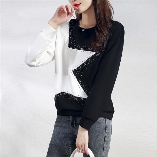 women's hoodies & sweatshirts fashion iron diamonds pullovers print bottoming shirts 2021 spring autumn female casual, Black
women's hoodies & sweatshirts fashion iron diamonds pullovers print bottoming shirts 2021 spring autumn female casual, Black