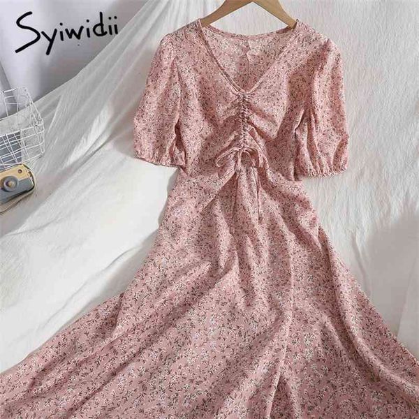 floral print boho pink dresses women drawstring bow puff short sleeve v-neck chiffon summer korean beach sundress 210607, Black;gray
floral print boho pink dresses women drawstring bow puff short sleeve v-neck chiffon summer korean beach sundress 210607, Black;gray