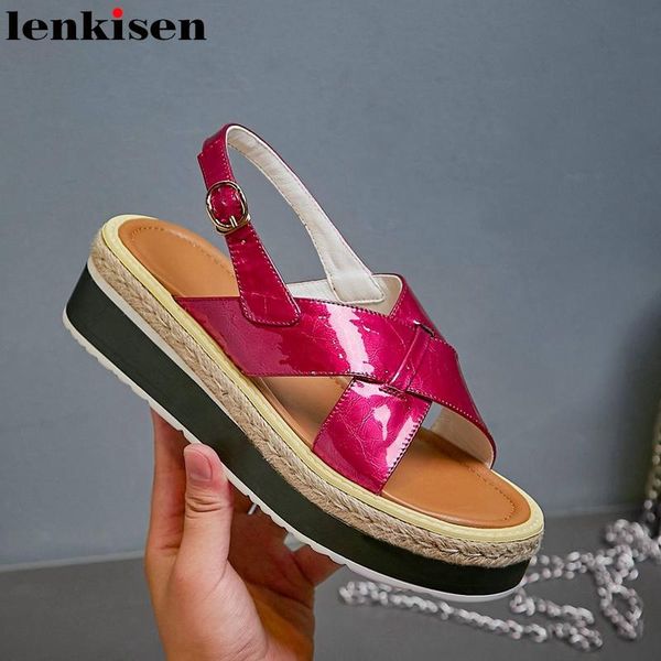 lenkisen rome simple style breathable recommend peep toe thick bottom shiny streetwear young lady cozy non-slip sandals l26, Black
lenkisen rome simple style breathable recommend peep toe thick bottom shiny streetwear young lady cozy non-slip sandals l26, Black