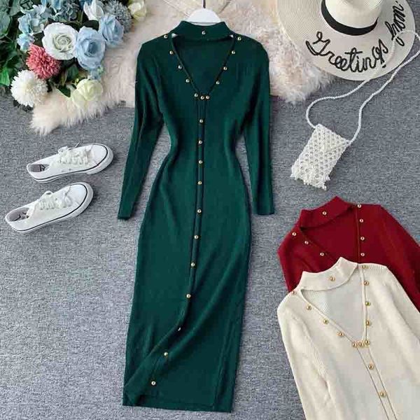 autumn winter long sweater dress women long sleeve halter v-neck knitted dress elastic slim bodycon dress robe femme 210521, Black;gray
autumn winter long sweater dress women long sleeve halter v-neck knitted dress elastic slim bodycon dress robe femme 210521, Black;gray