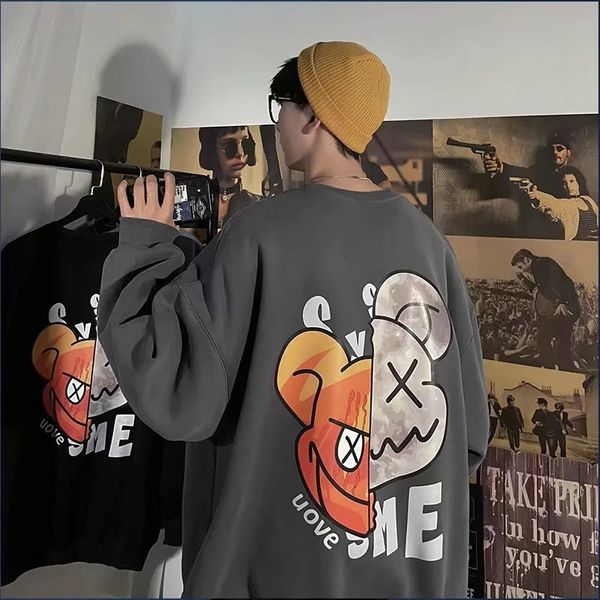 mens sweater autumn sweater men's loose fashion handsome hip hop tide brand printed thin harajuku style large coat, Black
mens sweater autumn sweater men's loose fashion handsome hip hop tide brand printed thin harajuku style large coat, Black