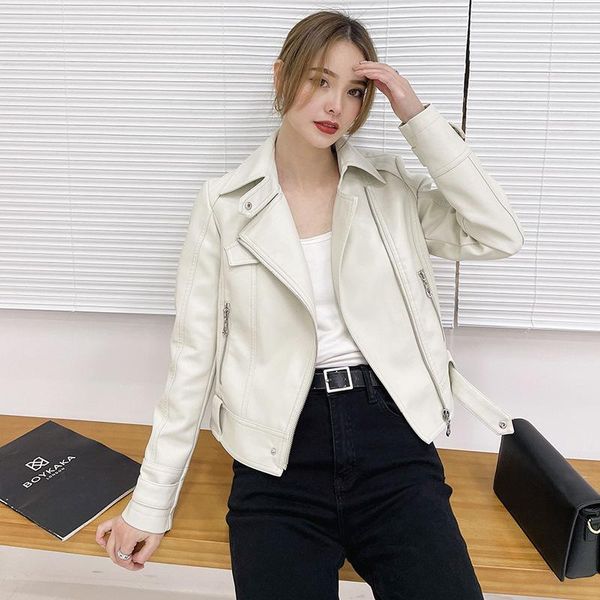 women's leather & faux spring autumn 2021 women short jacket slim lapel long sleeve black beige pink biker female casual streetwear
women's leather & faux spring autumn 2021 women short jacket slim lapel long sleeve black beige pink biker female casual streetwear