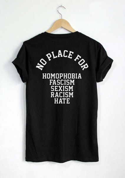 men's t-shirts no place for homophobia fascism sexism racism hate t-shirt print on the back cotton leisure short-sleeved o neck t shirt, White;black
men's t-shirts no place for homophobia fascism sexism racism hate t-shirt print on the back cotton leisure short-sleeved o neck t shirt, White;black
