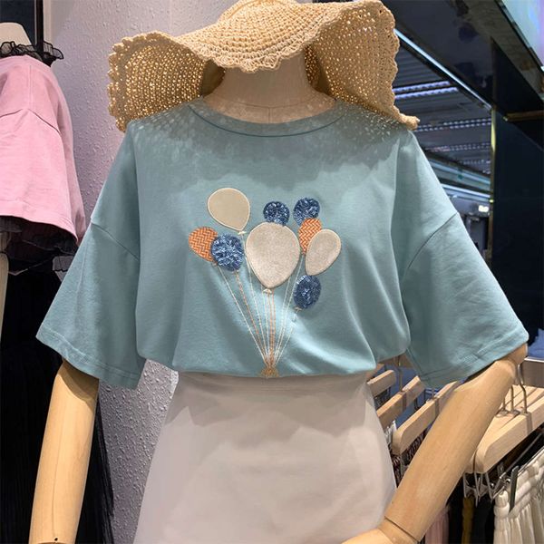 women's t-shirt net red ins super fire short summer korean fashion college style sequin embroidered half sleeve upper ecef, White
women's t-shirt net red ins super fire short summer korean fashion college style sequin embroidered half sleeve upper ecef, White