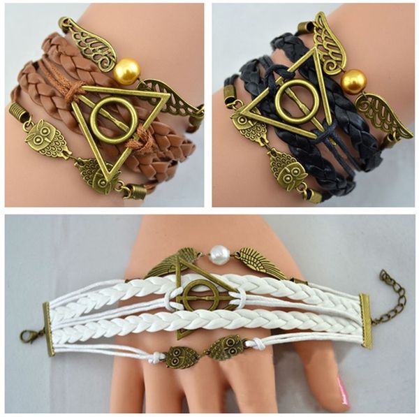zrm 20pcs/lot wholesale fashon jewelry vintage bronze potter magic hallows bracelethp braceletowl wing bracelet, Golden;silver
zrm 20pcs/lot wholesale fashon jewelry vintage bronze potter magic hallows bracelethp braceletowl wing bracelet, Golden;silver