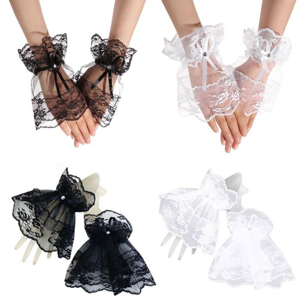 five fingers gloves 2pairs womens halloween gothic bowknot lace bracelets fingerless sunscreen wrist cuffs, Blue;gray
five fingers gloves 2pairs womens halloween gothic bowknot lace bracelets fingerless sunscreen wrist cuffs, Blue;gray