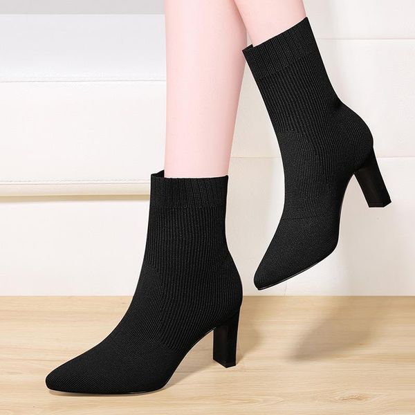 boots sock knitting stretch high heels women fashion shoes 2021 spring autumn ankle booties female pointed toe, Black
boots sock knitting stretch high heels women fashion shoes 2021 spring autumn ankle booties female pointed toe, Black
