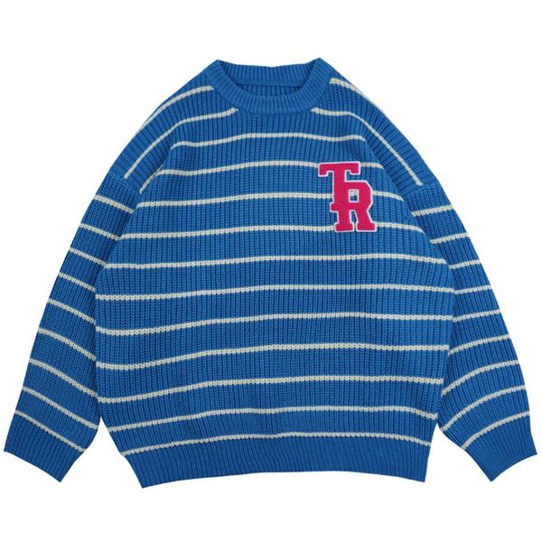 men's sweaters mens harajuku letter embroidery winter oversized couple knitwear male casual loose vintage 90s stripe pullover, White;black
men's sweaters mens harajuku letter embroidery winter oversized couple knitwear male casual loose vintage 90s stripe pullover, White;black