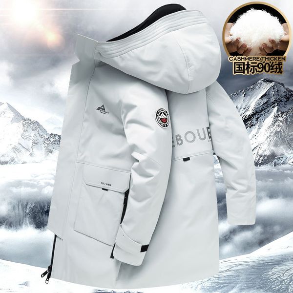 outdoor work cloth medium and long hooded down et men's winter cold proof leisure trend warm, Black
outdoor work cloth medium and long hooded down et men's winter cold proof leisure trend warm, Black