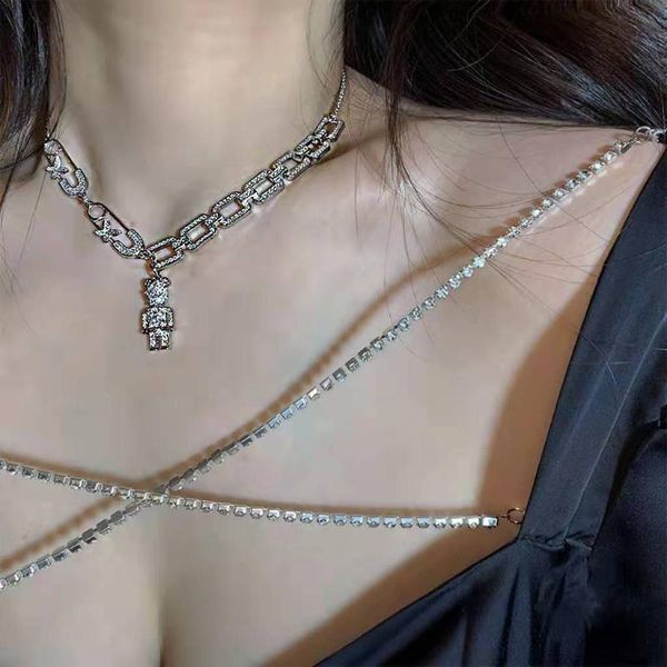 pendant necklaces multi necklace cuba exquisite women's hip hop bear white stone ins boutique birthday gift, Silver
pendant necklaces multi necklace cuba exquisite women's hip hop bear white stone ins boutique birthday gift, Silver