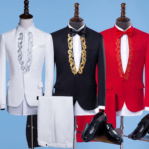 men's suits & blazers (jacket+pants) suit men latest designs white wedding tuxedos for slim fit mens printed brand clothing blazer, White;black
men's suits & blazers (jacket+pants) suit men latest designs white wedding tuxedos for slim fit mens printed brand clothing blazer, White;black