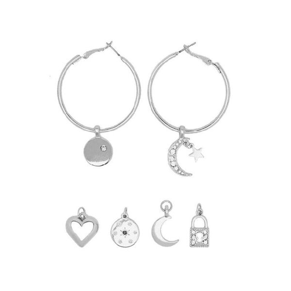hoop & huggie 1 set star moon heart lock earrings replaceable tiny charm pendant drop earring kit women minimalist jewelry85lb, Golden;silver
hoop & huggie 1 set star moon heart lock earrings replaceable tiny charm pendant drop earring kit women minimalist jewelry85lb, Golden;silver
