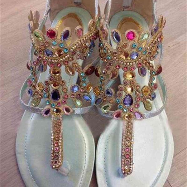 sandal arrvials sell colored shinny crystal sandals flat for slippery toe women's shoes back zipper cage woman, Black
sandal arrvials sell colored shinny crystal sandals flat for slippery toe women's shoes back zipper cage woman, Black