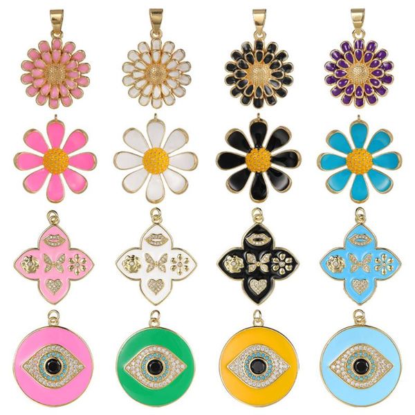 charms juya diy fashion pendant necklace bracelet making accessories handmade enamel colorful flower greek evil eye supplies, Bronze;silver
charms juya diy fashion pendant necklace bracelet making accessories handmade enamel colorful flower greek evil eye supplies, Bronze;silver