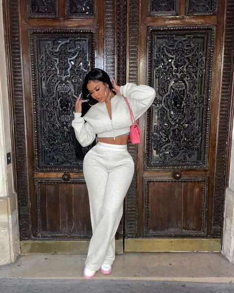 women's two piece pants activewear women jogger suits set long sleeve oversized loose sweatshirts female stacked streetwear, White
women's two piece pants activewear women jogger suits set long sleeve oversized loose sweatshirts female stacked streetwear, White