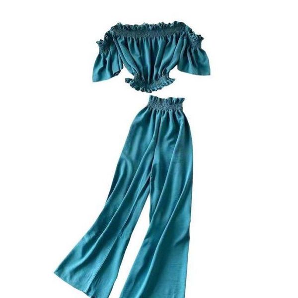 women's tracksuits summer 2 pcs set women green/black/red two piece slash neck short + high waist wide leg pants female suit, Gray
women's tracksuits summer 2 pcs set women green/black/red two piece slash neck short + high waist wide leg pants female suit, Gray