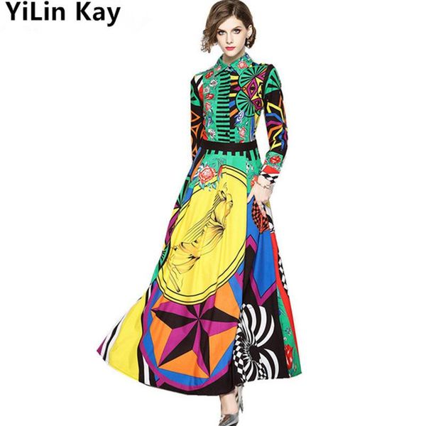fashion runway designer printed dress women's turn down collar hit color rose floral print vintage long casual dresses, Black;gray
fashion runway designer printed dress women's turn down collar hit color rose floral print vintage long casual dresses, Black;gray
