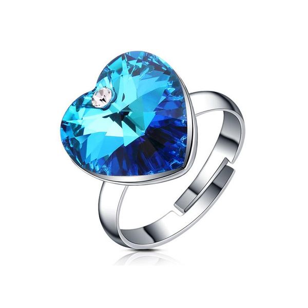 cluster rings heart of the ocean titanic blue crystal adjustable ring metal jewelry for women girls engagement gift cosplay props, Golden;silver
cluster rings heart of the ocean titanic blue crystal adjustable ring metal jewelry for women girls engagement gift cosplay props, Golden;silver