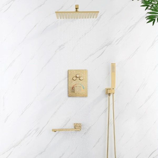 bathroom shower faucet set concealed thermostatic bathtub brush gold brass square rainfall style wall mounted sets
bathroom shower faucet set concealed thermostatic bathtub brush gold brass square rainfall style wall mounted sets