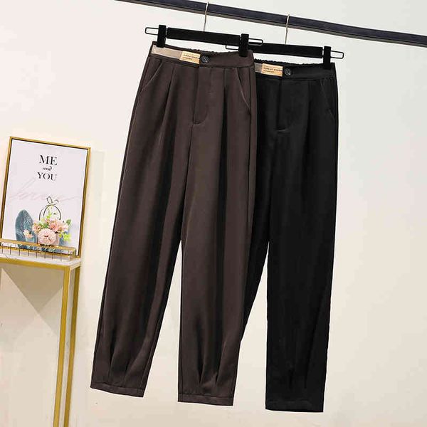 solid color korean version spring plus size loose women's pants high waist nine straight trousers harlan 981e 210420, Black;white
solid color korean version spring plus size loose women's pants high waist nine straight trousers harlan 981e 210420, Black;white