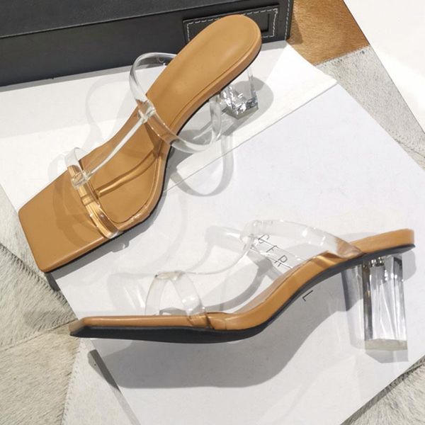 dress shoes square toe women pvc jelly sandals crystal heel transparent perspex high heels summer slippers pumps, Black
dress shoes square toe women pvc jelly sandals crystal heel transparent perspex high heels summer slippers pumps, Black