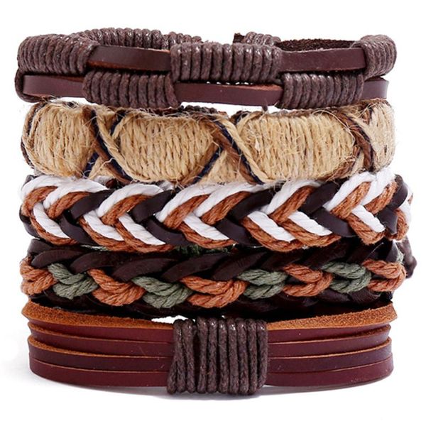 tennis braided khaki brown handmade black real genuine leather bracelets 5pcs/set men women fashion jewelry accessories, Golden;silver
tennis braided khaki brown handmade black real genuine leather bracelets 5pcs/set men women fashion jewelry accessories, Golden;silver