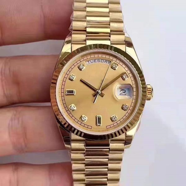 waterproof gold 36mm day date fashion mens women watch sapphire mechanical automatic watches stainless steel bracelet casual wristwatch box, Slivery;brown
waterproof gold 36mm day date fashion mens women watch sapphire mechanical automatic watches stainless steel bracelet casual wristwatch box, Slivery;brown