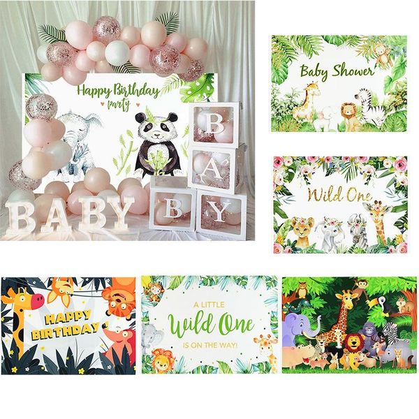 126x80cm wild one theme party background happy birthday baby shower cute animal backdrop hang cloth for event decor decoration
126x80cm wild one theme party background happy birthday baby shower cute animal backdrop hang cloth for event decor decoration