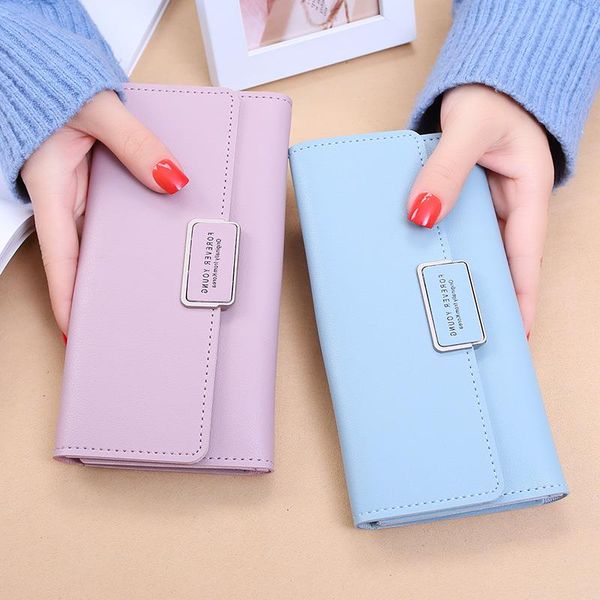 buckle wallet style korean three clutch pocket fold women's long multi-card bag anubt
buckle wallet style korean three clutch pocket fold women's long multi-card bag anubt