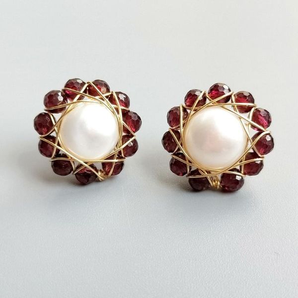 stud liiji natural garnet freshwater pearl vintage style earrings 925sterling silver handmade delicate jewelry for women gift, Golden;silver
stud liiji natural garnet freshwater pearl vintage style earrings 925sterling silver handmade delicate jewelry for women gift, Golden;silver
