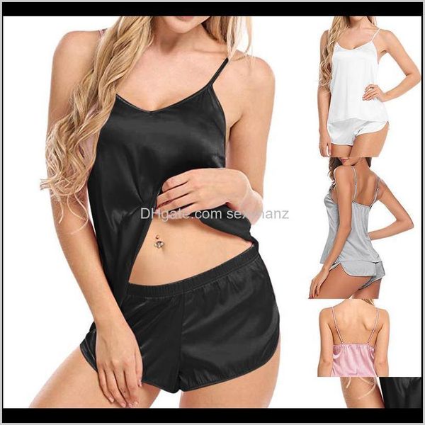 camisoles tanks womens underwear apparel drop delivery 2021 women strapless bodysuit simulation silk thin pajamas set vneck camisole sle, Black;white
camisoles tanks womens underwear apparel drop delivery 2021 women strapless bodysuit simulation silk thin pajamas set vneck camisole sle, Black;white