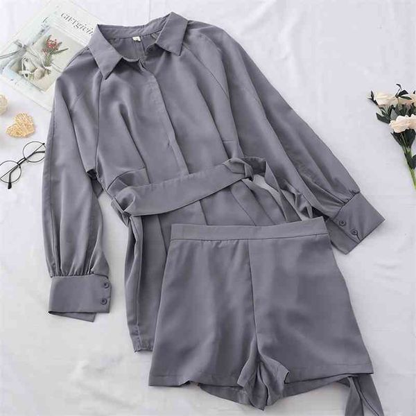 simple and fashionable two-piece female autumn bow tie mid-length shirt + high waist casual shorts 210525, White
simple and fashionable two-piece female autumn bow tie mid-length shirt + high waist casual shorts 210525, White