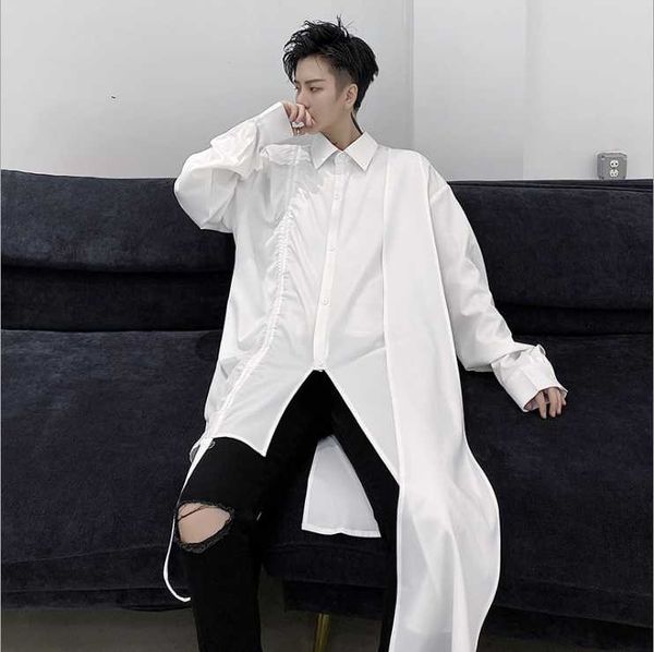 men's casual shirts fashion thin long sleeve shirt, handsome shirt for both men and women, White;black
men's casual shirts fashion thin long sleeve shirt, handsome shirt for both men and women, White;black