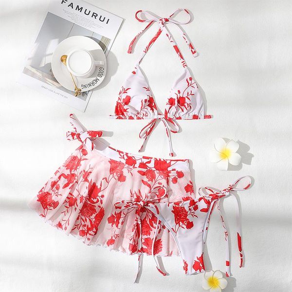 women's swimwear myetng halter red print bikini women swimsuit three-pieces set with skirt thong bather bathing suit biqiuni, White;black
women's swimwear myetng halter red print bikini women swimsuit three-pieces set with skirt thong bather bathing suit biqiuni, White;black