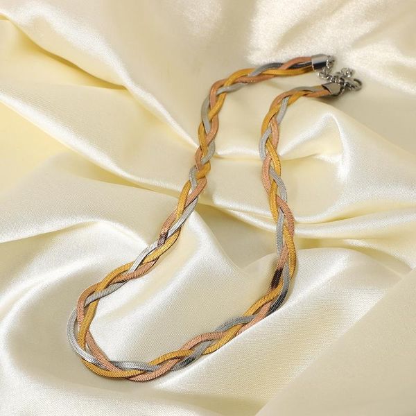 chains ins net red same stainless steel necklace 14k gold silver rose three strand snake chain winding famale
chains ins net red same stainless steel necklace 14k gold silver rose three strand snake chain winding famale