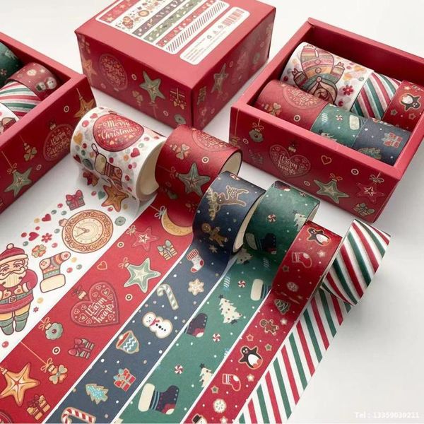 gift wrap 6 pcs/box merry christmas masking washi tape set holiday decorative adhesive decor diy scrapbooking journal label
gift wrap 6 pcs/box merry christmas masking washi tape set holiday decorative adhesive decor diy scrapbooking journal label