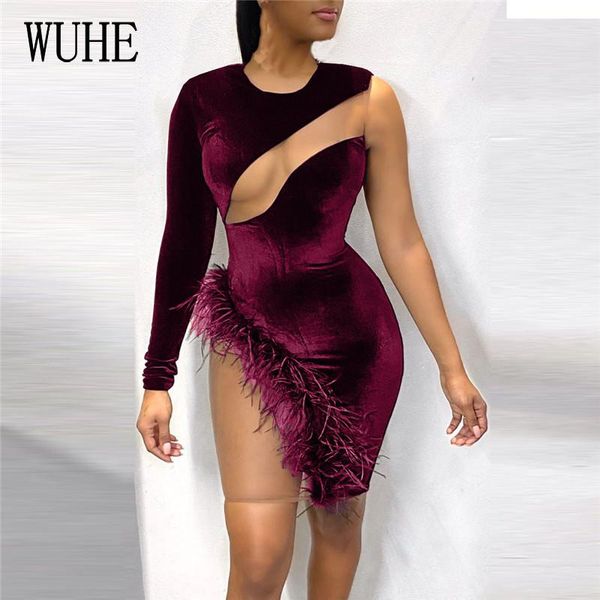 irregular velvet dress mesh o neck one shoulder feather high slit bodycon stitching elegant women party nightclub casual dresses, Black;gray
irregular velvet dress mesh o neck one shoulder feather high slit bodycon stitching elegant women party nightclub casual dresses, Black;gray
